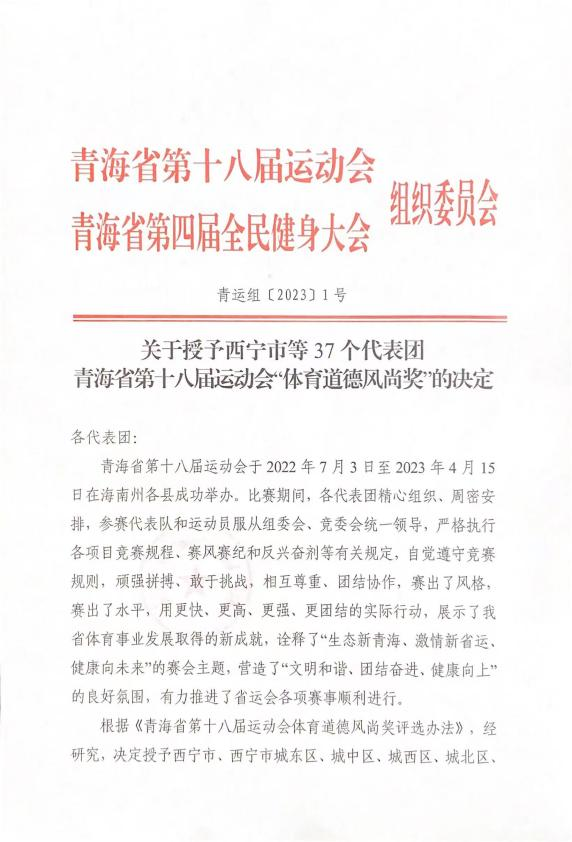 省williamhill官网荣获省第十八届运动会&ldquo;体育道德风尚奖&rdquo;